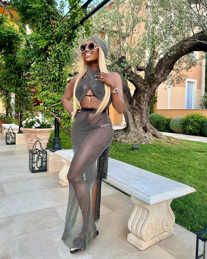 Black Flame Skirt with Scarf Tie Top