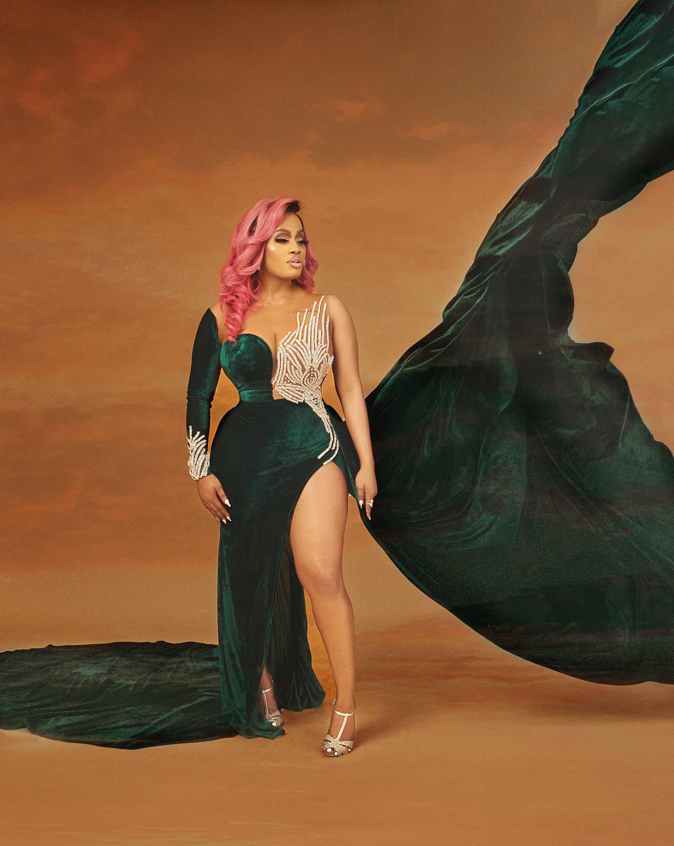 Velvet with Silver Beading Dress