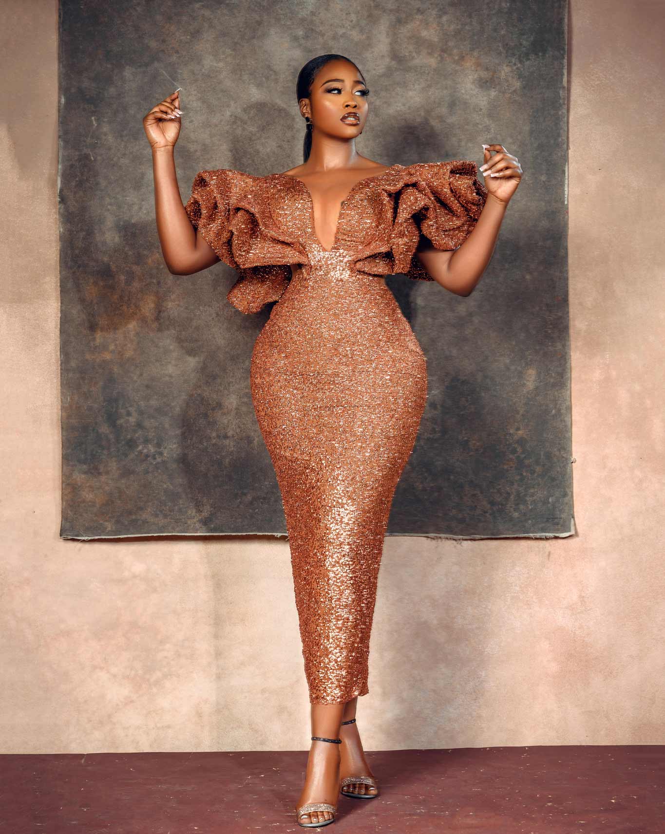 Uwana Glitter Maxi Dress